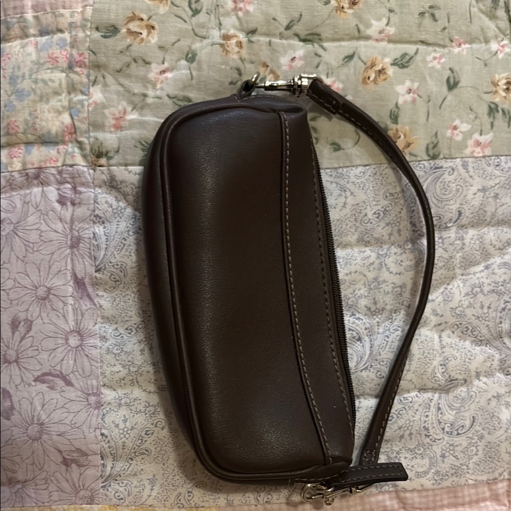 Elegant Brown pvc women or teen wristlet Bag